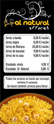 CARTA DE ARROCES AL NATURAL